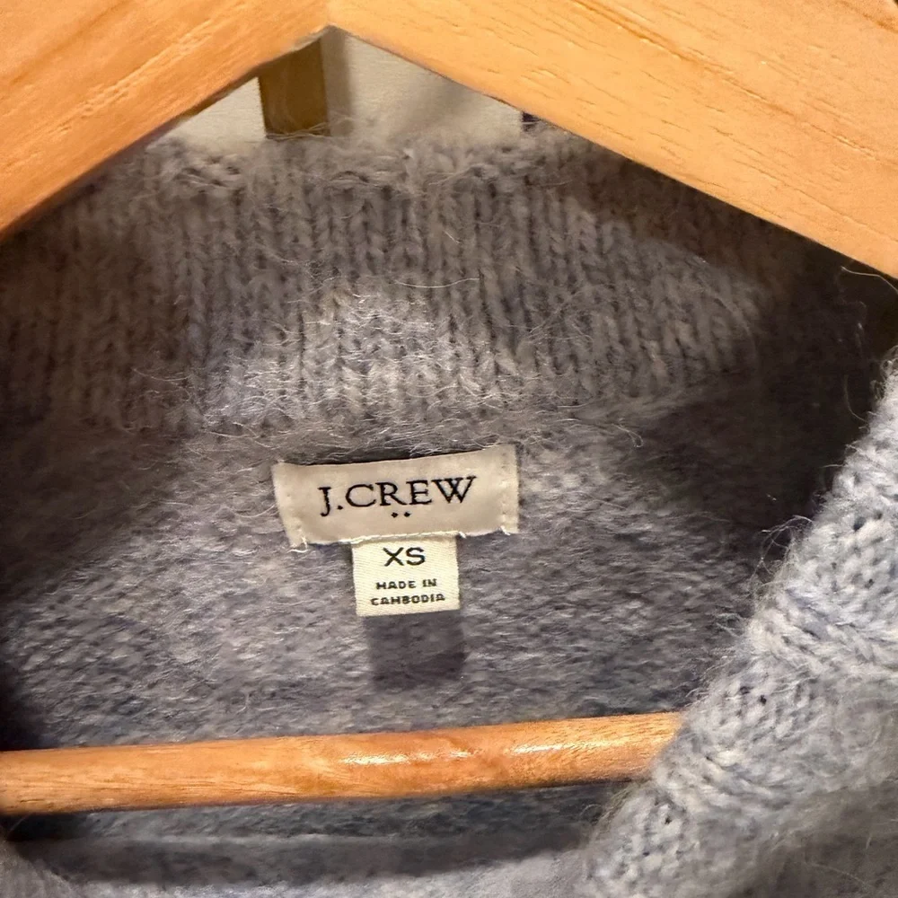 J. Crew Soft Blue Crew Neck Fuzzy Sweater